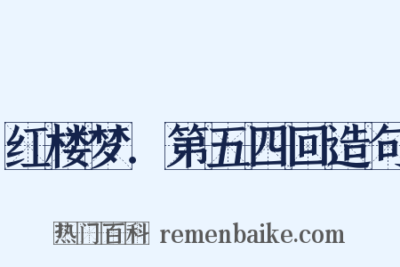 红楼梦．第五四回造句是什么意思的图片
